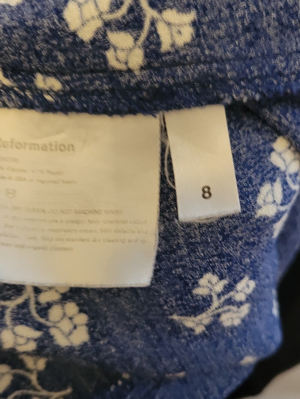 Reformation Maison Fauna Blue & White Floral Midi Dress Size 8 - Picture 6 of 6